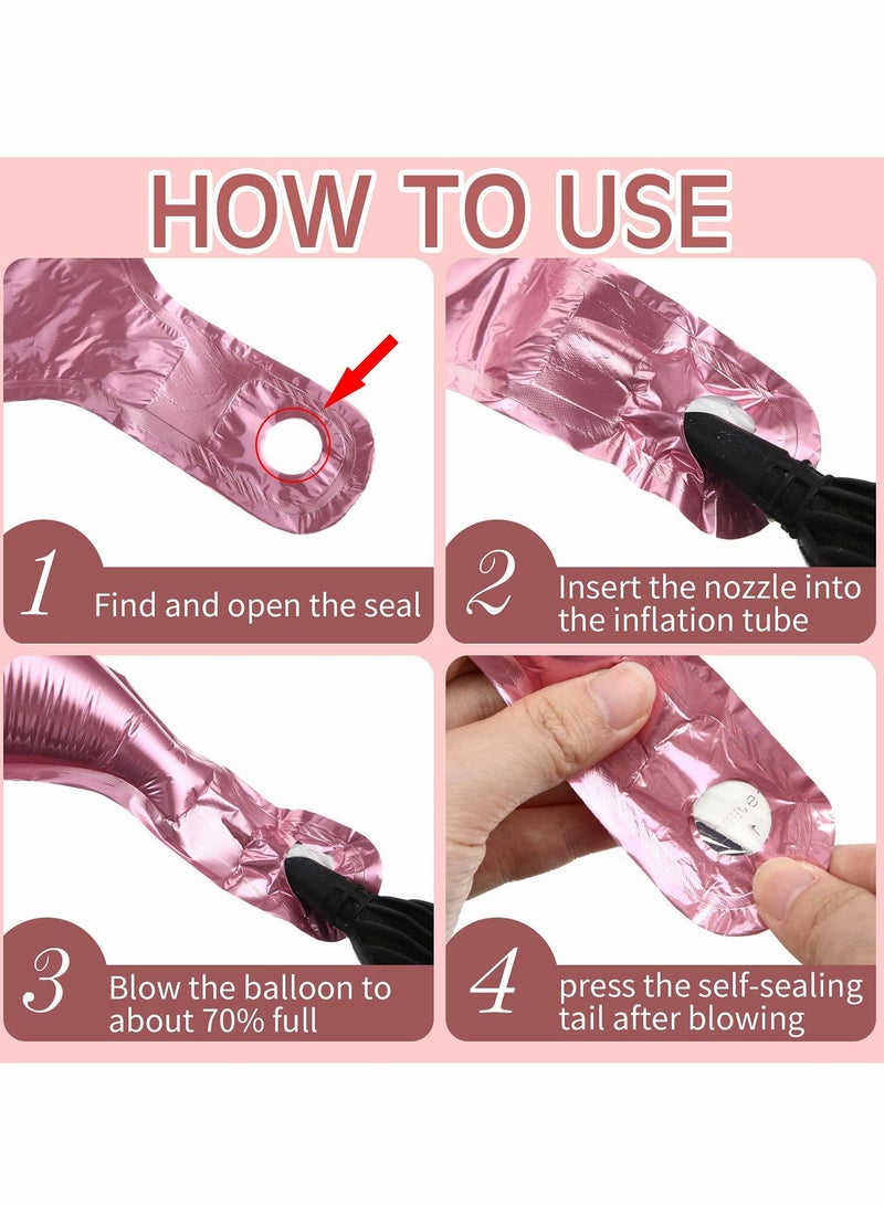 Excefore بالونات ذيل حورية البحر 24 بوصة بالون فويل كبير منحني بالونات فويل ذيل حورية البحر مستلزمات حفلات بالون ذيل حورية البحر لعيد الميلاد وحفلة استقبال المولود والزفاف، 10 قطع - Image 3