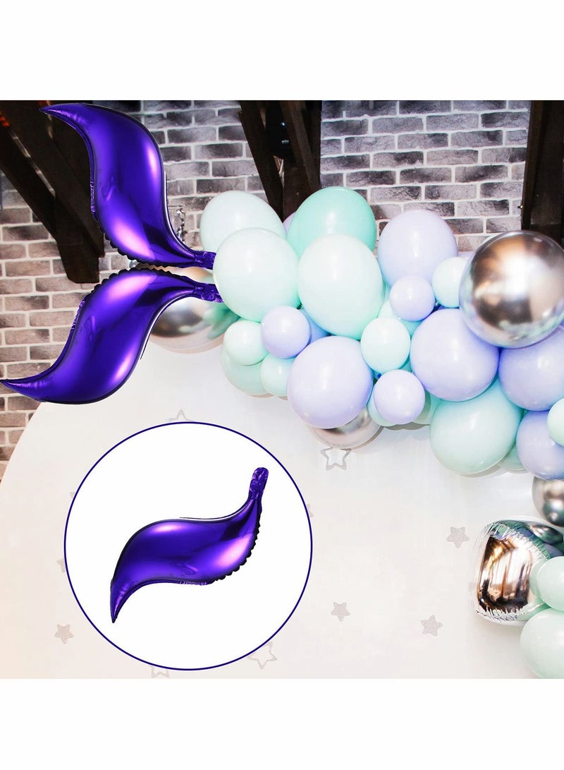 Excefore بالونات ذيل حورية البحر 24 بوصة بالون فويل كبير منحني بالونات فويل ذيل حورية البحر مستلزمات حفلات بالون ذيل حورية البحر لعيد الميلاد وحفلة استقبال المولود والزفاف، 10 قطع - Image 4