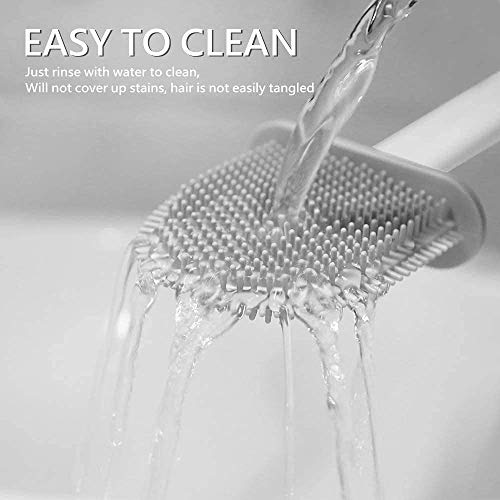 XML Toilet Cleaner Brush Silicon with Slim Holder Flexible Toilet Bowl Cleaning Brush for Bathroom Home Office School Hotels Cleaning Accessories Tools Gadgets - Image 4