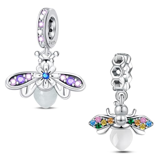 HappyStar 925 Sterling Silver Charms for Bracelets and Necklaces,Combination Dangle Pendants Beads Charms Jewelry Gift for Couples Sisters.（With Spacer Beads） - Image 1