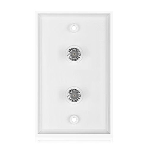 ICESPRING Dual Coaxial F Connector Wall Plate White for Cable TV Satellite Antenna Ethernet Digital Audio S PDIF - Image 3