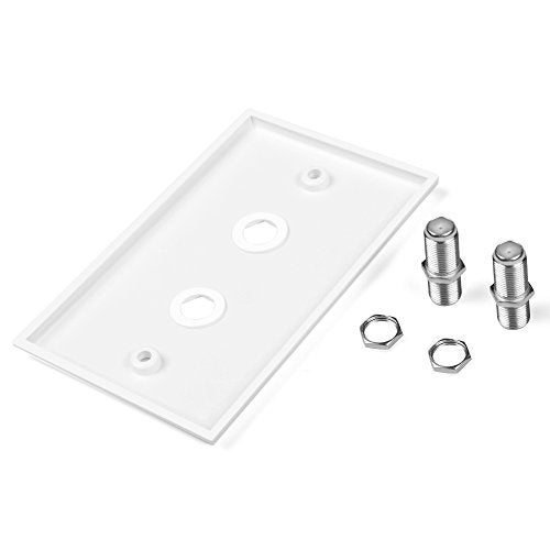 ICESPRING Dual Coaxial F Connector Wall Plate White for Cable TV Satellite Antenna Ethernet Digital Audio S PDIF - Image 4