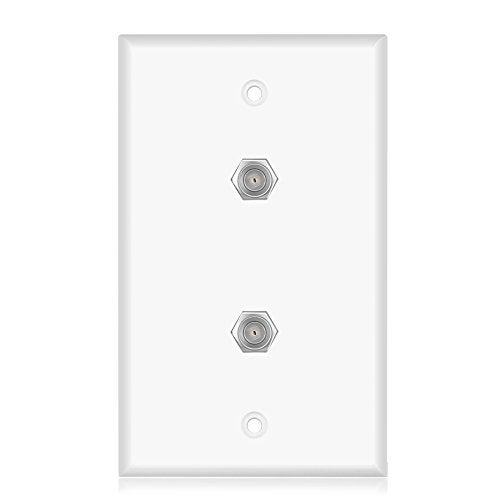 ICESPRING Dual Coaxial F Connector Wall Plate White for Cable TV Satellite Antenna Ethernet Digital Audio S PDIF - Image 2