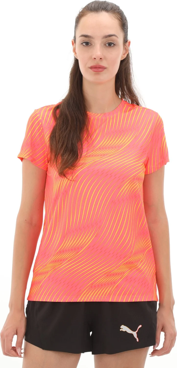 بوما P524230 Run Favorite Aop Tee W Women's T-Shirt Orange