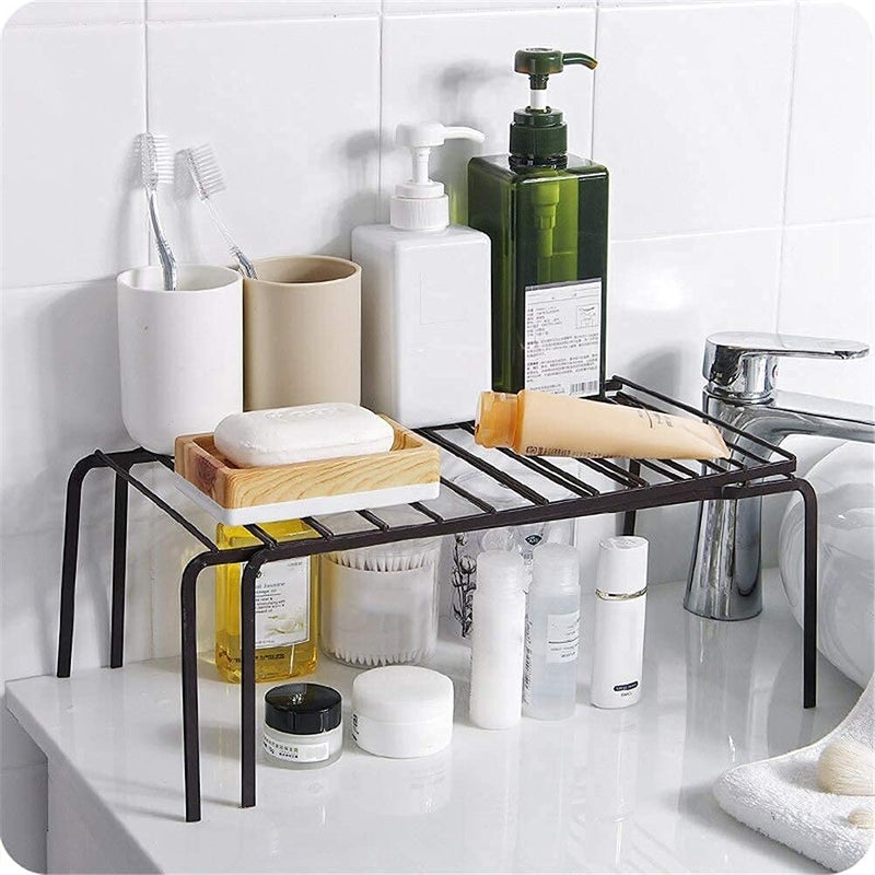 Vichaxan Stainless Steel Kitchen Dish Rack Expandable Storage Shelves for Kitchen Cabinet Kitchen Cabinet Shelf Storage Rack - Image 5