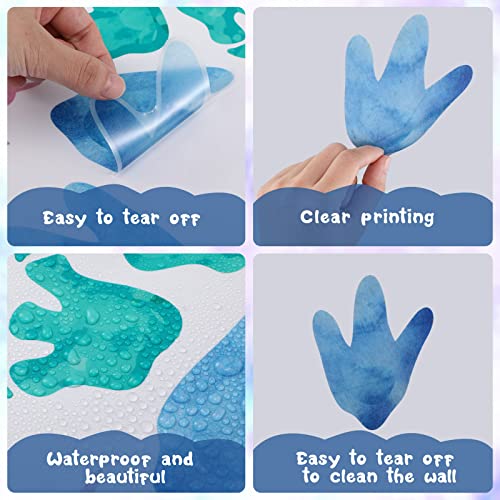 Fumete 48 Pcs Watercolor Dinosaur Footprints Floor Decals Dinosaur Tracks Wall Decals Peel and Stick Animal Footprints Stickers Removable Vinyl Wall Decal for Baby Nursery Bedroom Home Decor - Image 3