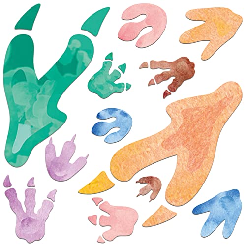 Fumete 48 Pcs Watercolor Dinosaur Footprints Floor Decals Dinosaur Tracks Wall Decals Peel and Stick Animal Footprints Stickers Removable Vinyl Wall Decal for Baby Nursery Bedroom Home Decor - Image 1