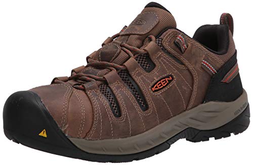KEEN Utility Mens Flint 2 Low Height Steel Toe Non Slip Industrial Work Shoes Shitake BrownRust 105 D Medium US