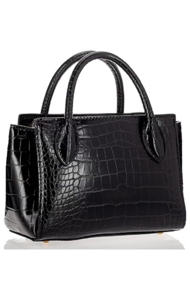 Women's Cordelia Black satchel with gold tone hardware