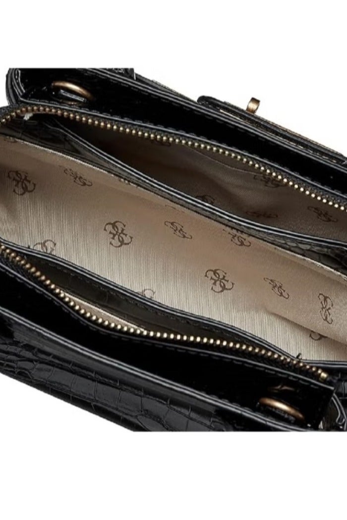 Women's Cordelia Black satchel with gold tone hardware