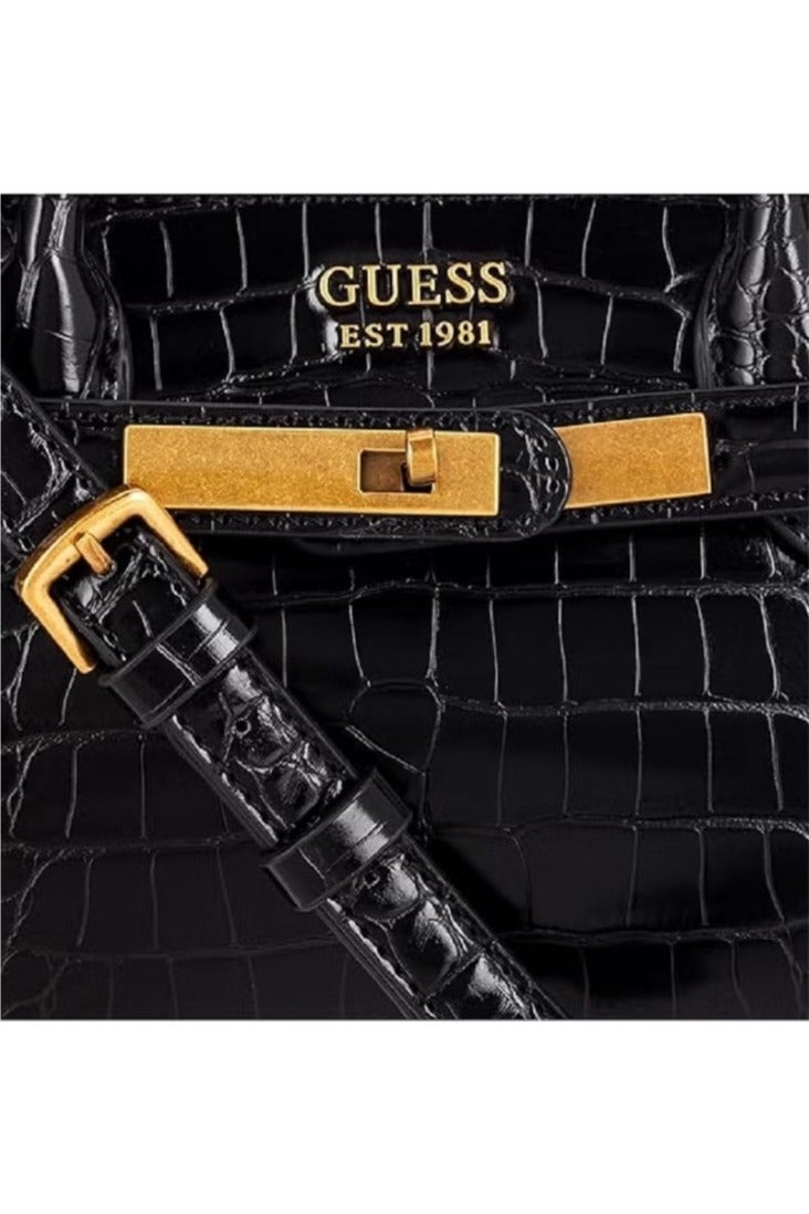 Women's Cordelia Black satchel with gold tone hardware