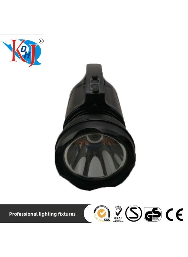 30W High-power Portable Lamp Searchlight Strong Light Super Bright Long-range Light Rechargeable Outdoor Portable High-power Lamp-Color:Black - Image 2