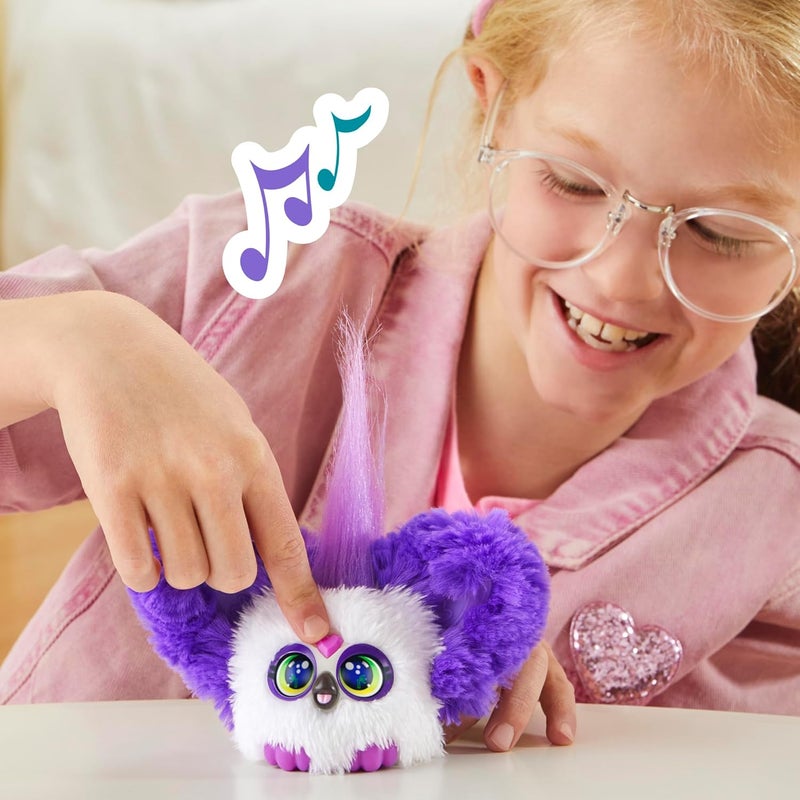 Furby Furblets Bam-Boo Mini Friend, Electronic Plush Toys for Girls & Boys 6+, Panda, Black & White, Speaks Furbish & Plays Music, Series 4 - Image 5