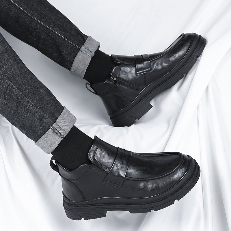 British Style Wide-Toe Low-Top Niche Design High-End Clown Boots 2025 Casual Slip-On Short Boots - Image 3