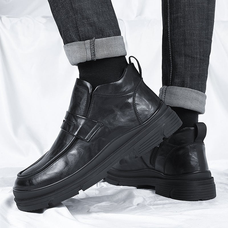 British Style Wide-Toe Low-Top Niche Design High-End Clown Boots 2025 Casual Slip-On Short Boots - Image 4