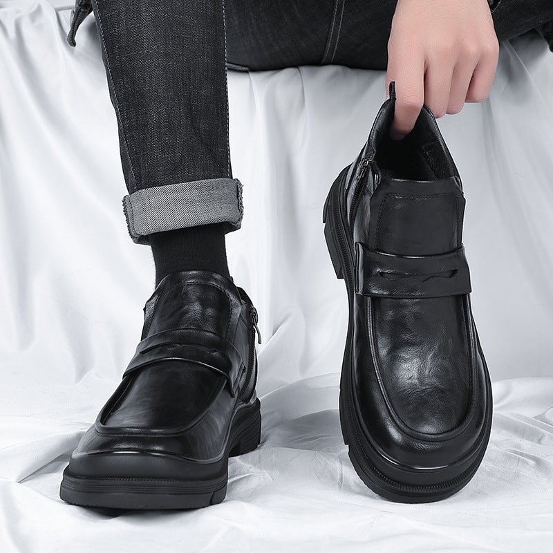 British Style Wide-Toe Low-Top Niche Design High-End Clown Boots 2025 Casual Slip-On Short Boots - Image 2