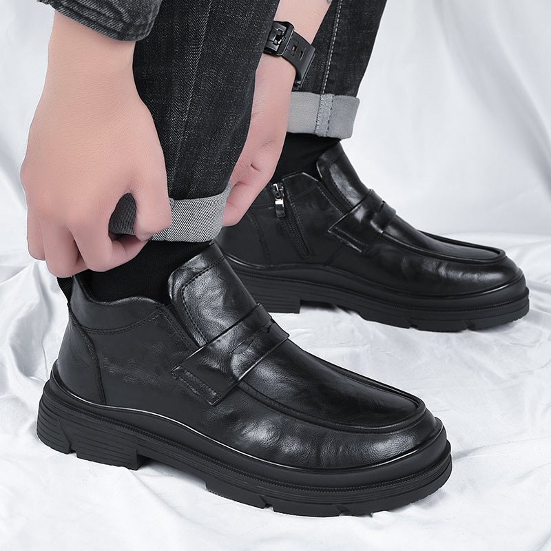 British Style Wide-Toe Low-Top Niche Design High-End Clown Boots 2025 Casual Slip-On Short Boots - Image 5