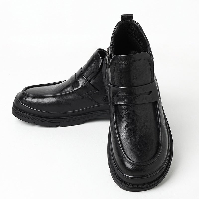 British Style Wide-Toe Low-Top Niche Design High-End Clown Boots 2025 Casual Slip-On Short Boots - Image 1