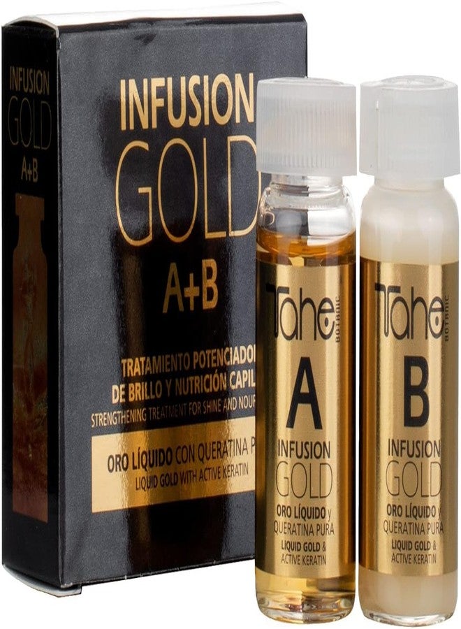 تاهي Tahe Infusion Gold Tratamiento Capilar Potenciador de Brillo y Nutrición con Oro Líquido y Queratina Pura، 2 × 10 مل - Image 1