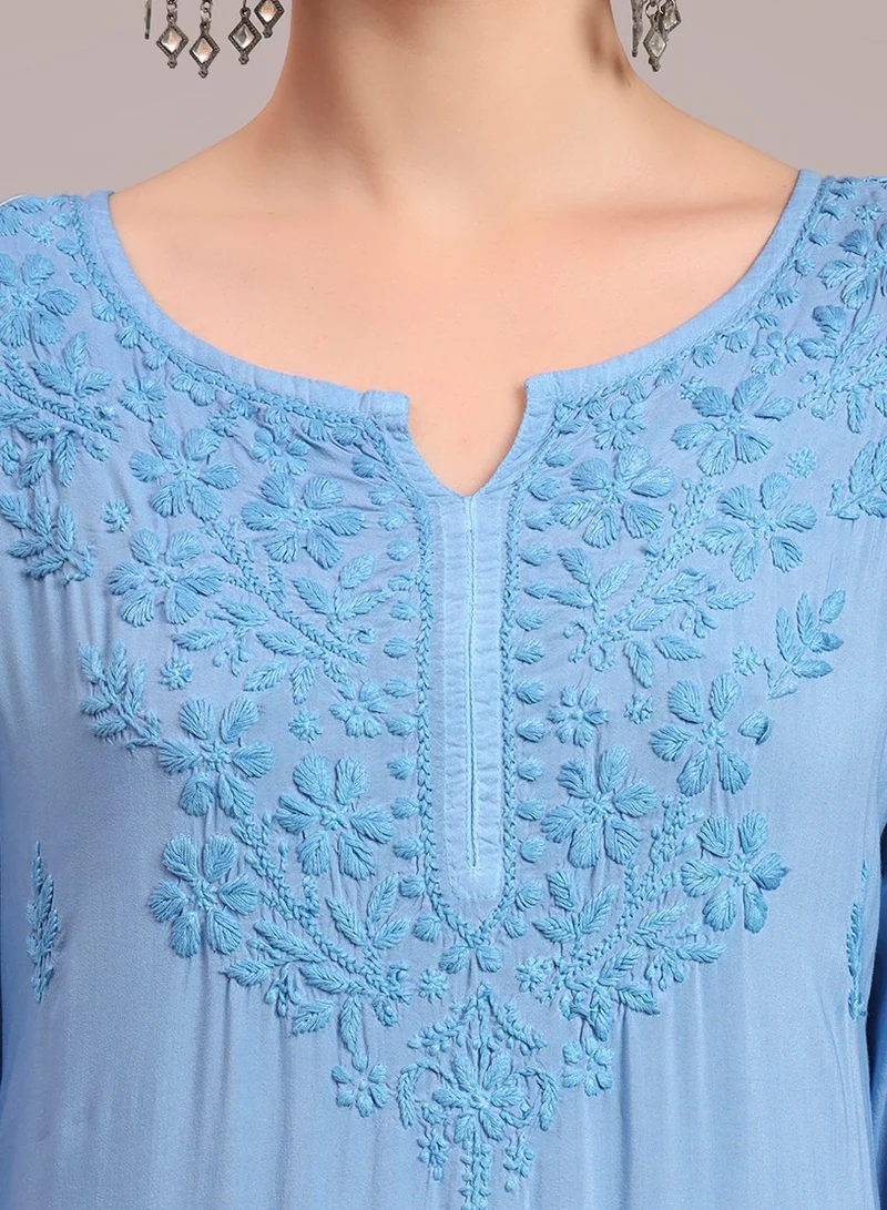 الايا جلابية شيكانكاري مودال مطرزة يدوياً أومبير-AL4047
