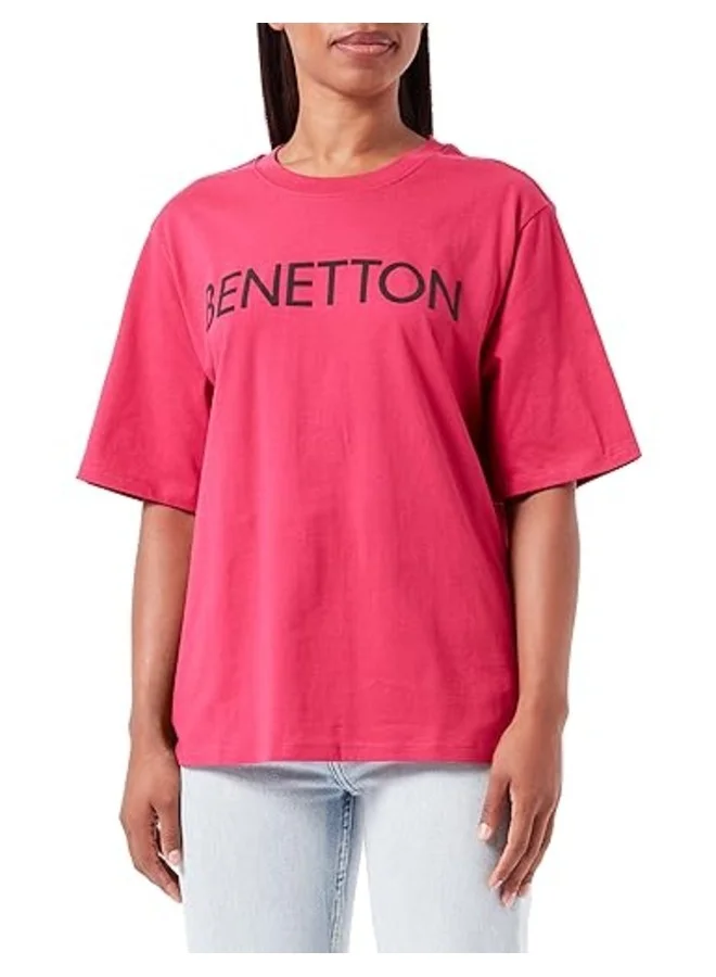 UNITED COLORS OF BENETTON T-Shirt With Logo Text - Small