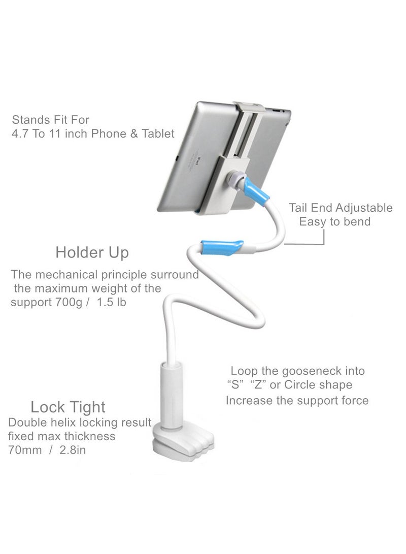 Flexible Long Arm Tablet Stand Holder for iPad Air Pro Mini Galaxy Tab Xiaomi Lenovo 4.7-11 Clip Mount Bed Tablet Phone Holder - Image 2