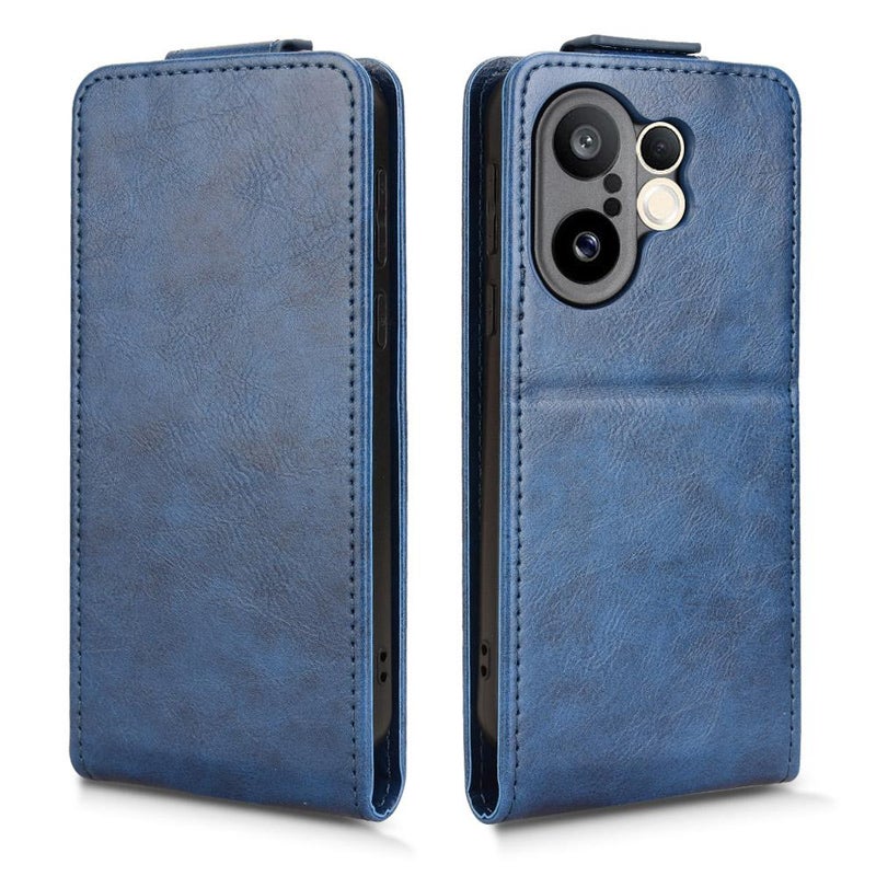 BURAQ Case Cover For vivo X200 FE / S30 Pro mini Magnetic Vertical Flip Leather Phone Case with Buckle(Blue) - Image 2