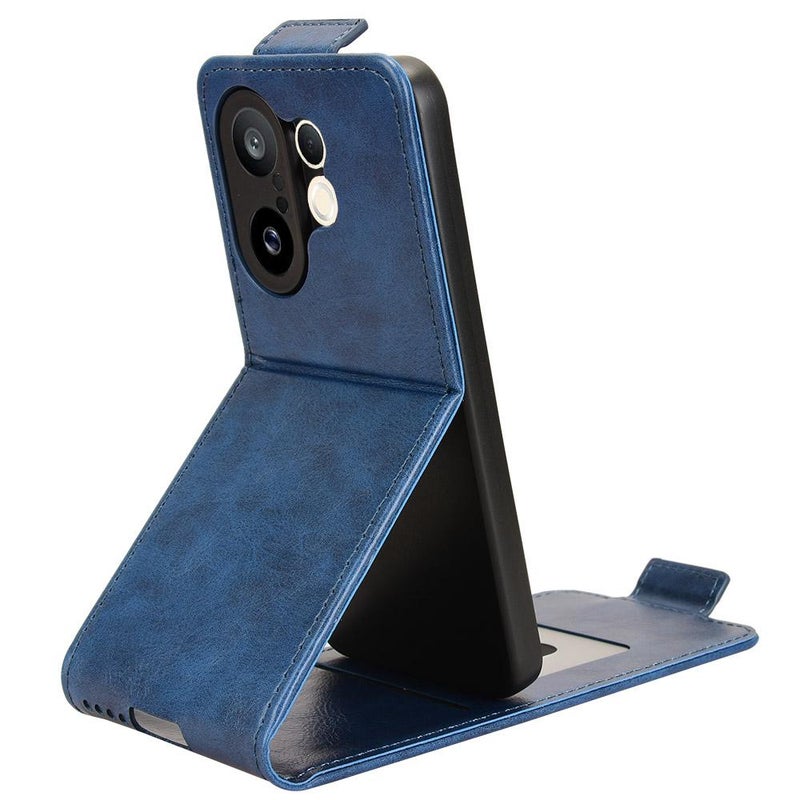 BURAQ Case Cover For vivo X200 FE / S30 Pro mini Magnetic Vertical Flip Leather Phone Case with Buckle(Blue) - Image 4