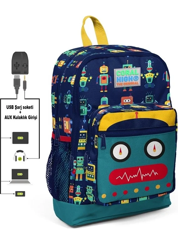 CORAL HIGH 23284 Backpack with USB-Aux Socket