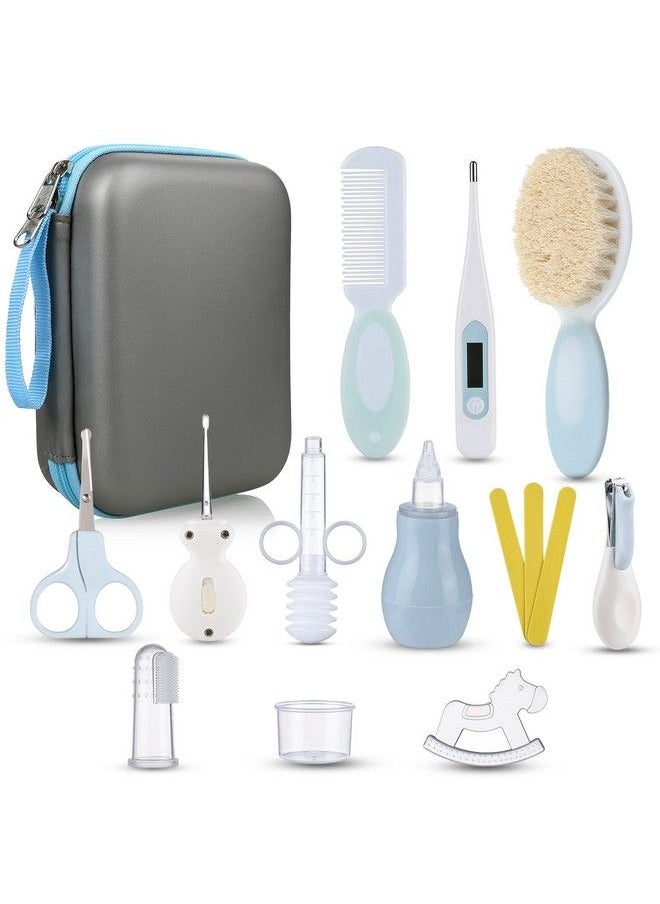 Lictin Baby Grooming Kit 15Pcs Baby Health Care Set Portable Baby Travel Kit Safety Cutter Baby Nail Kit For Nursing Baby Girl Boys Heath And Grooming (Blue)  - Image 1