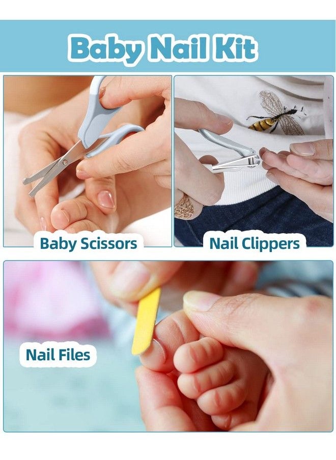 Lictin Baby Grooming Kit 15Pcs Baby Health Care Set Portable Baby Travel Kit Safety Cutter Baby Nail Kit For Nursing Baby Girl Boys Heath And Grooming (Blue)  - Image 5