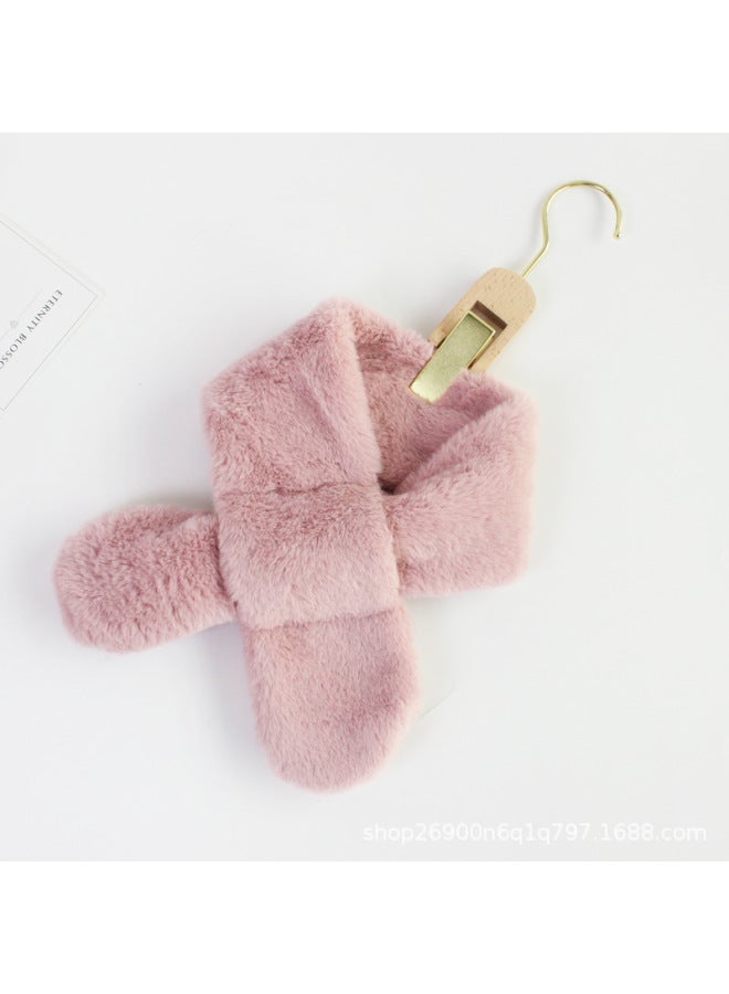 Seasonal Children's Plush Scarf Autumn And Winter Solid Color Simple Faux Rabbit Fur Export Baby Warm Neck Warmer