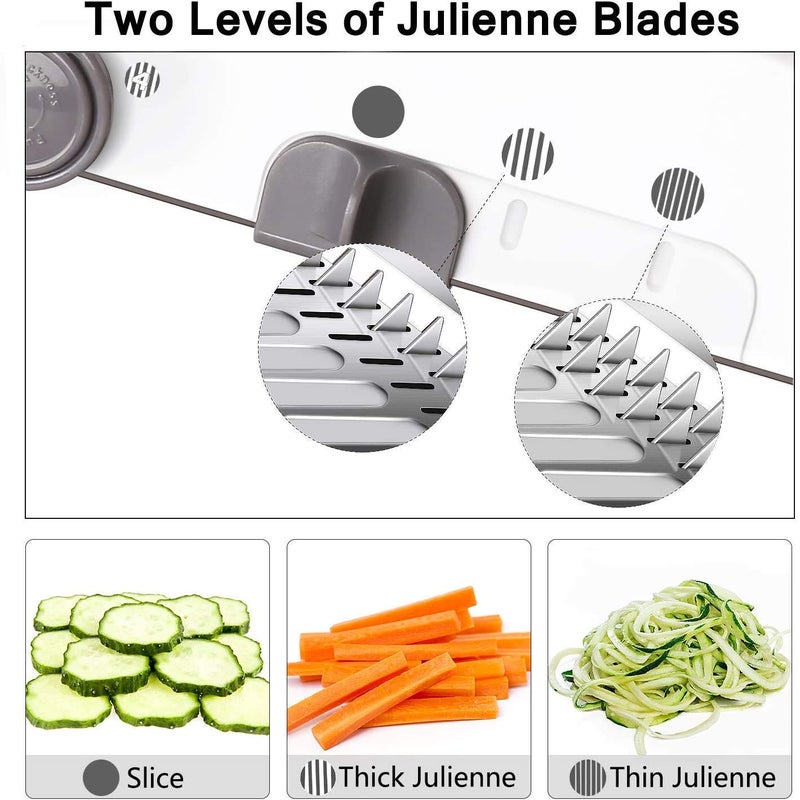 PASHANDOZ 18 in 1 Stainless Steel Mandolin Slicer for Vegetable and Onion Choppers Mandoline Food Slicer for Kitchen Stainless Steel Vegetable Chopper Vegetable Slicer Chopper and Julienne Maker - Image 4