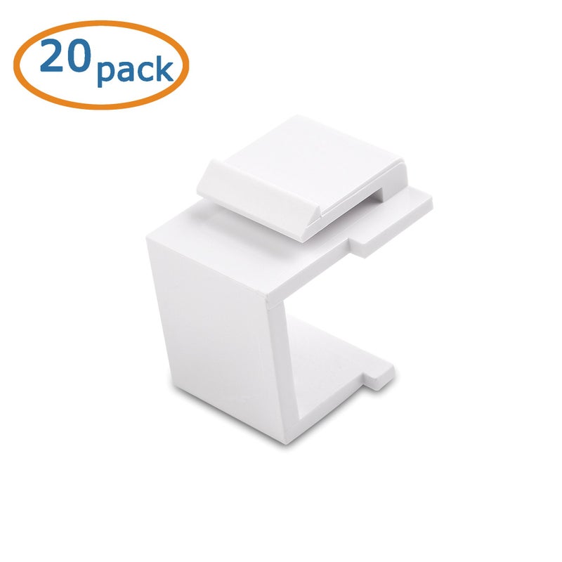 Cable Matters (20-Pack) Blank Keystone Jack Inserts in White - Image 2