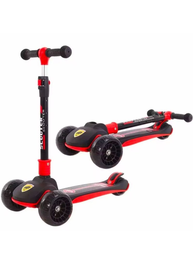 3 Wheels Kids Scooter for Boys Girls Ages 3-12 Years Old with Adjustable Height Flashing LED Lights Folding Kick Scooter CODE / 109A 