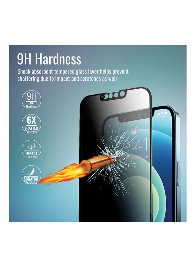 NIBEMINENT 9H Tempered Glass Protector with Slide Camera Protection Cover for iPhone 13 Black  - Image 3