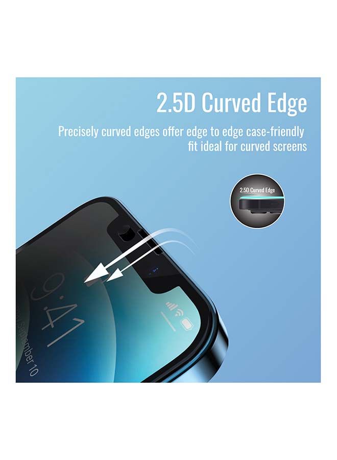 NIBEMINENT 9H Tempered Glass Protector with Slide Camera Protection Cover for iPhone 13 Black  - Image 2