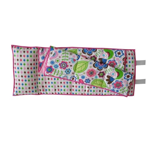 Bacati - 100% Cotton Percale Soft Breathable Fabrics Nap Mat with Pillow for Toddler Girls, Measures 50 x 20 x 1.5 Inches, Ideal for Daycare and Preschool, Sleepovers (Botanical Sanctuary, Pink/Multi) - Image 1