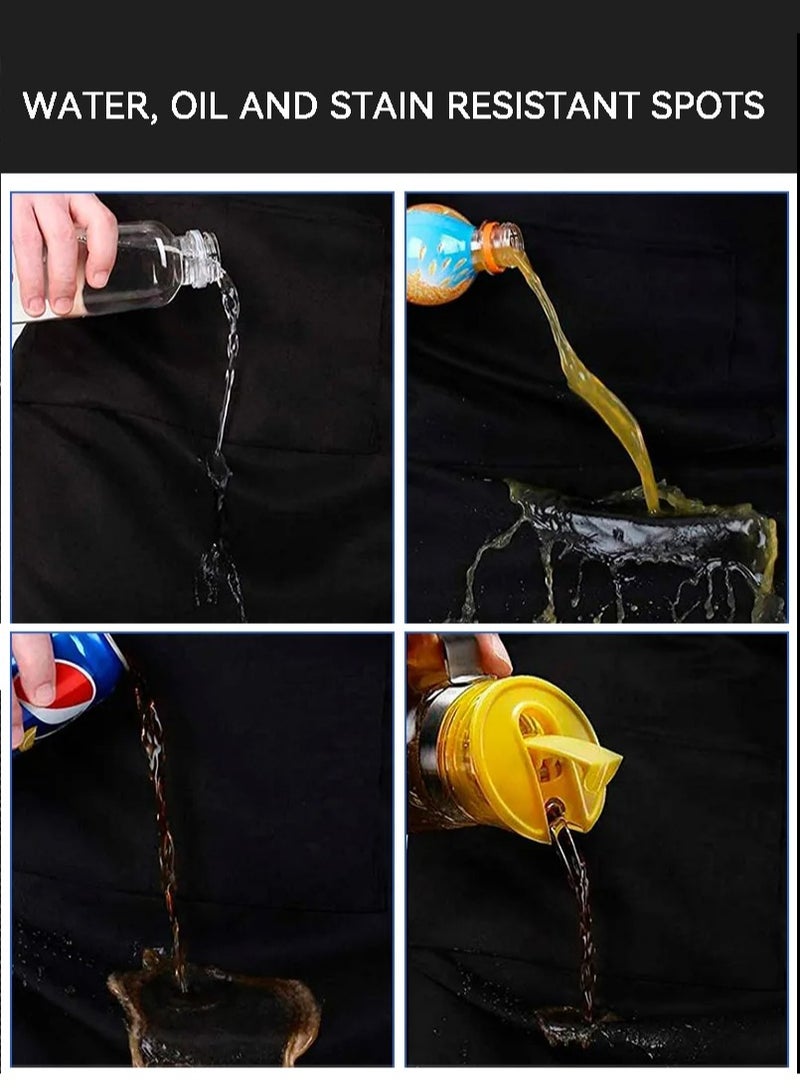 أفاكرافت 2 حزمة مريلة المئزر، قابل للتعديل مع 3 جيوب، مقاومة للماء والزيت، مطبخ الطبخ الشيف المئزر للنساء الرجال، أسود - Image 5