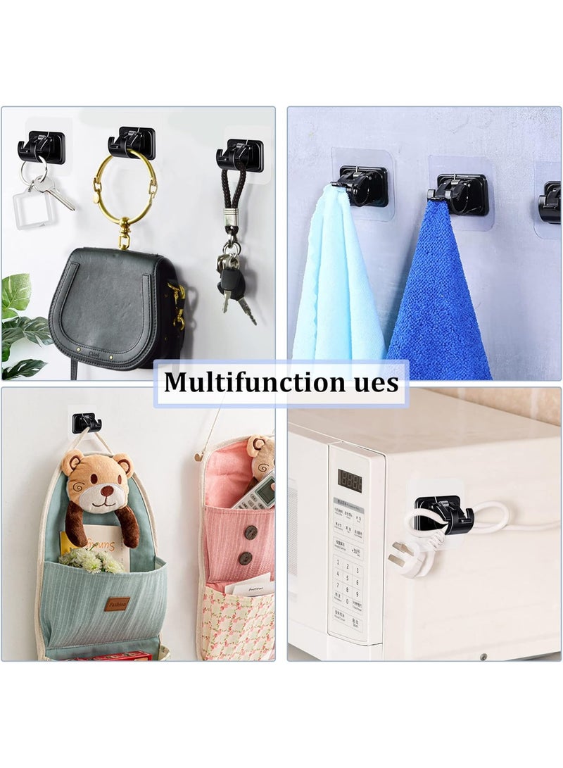 HOMESTAR 4PCS No Drill Curtain Rod Brackets No Drilling Self Adhesive Curtain Rod Holder Hooks Nail Free Curtain Rod Hooks Curtain Hangers for Bathroom Kitchen Home Bathroom and Hotel (Black) - Image 2