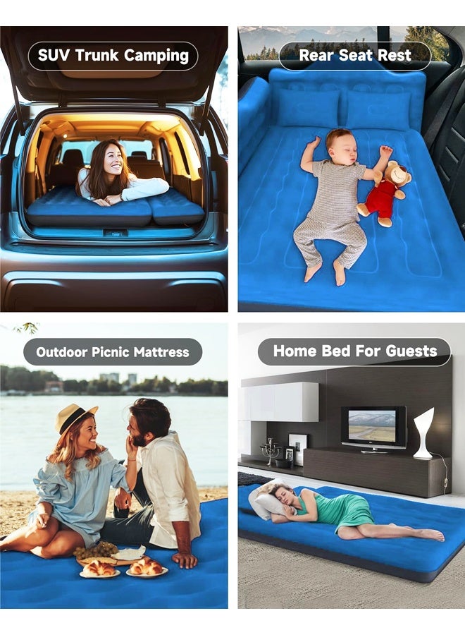 House Car Air Mattress, Removable Backseat Air Bed with Air-Pump, Portable Car Travel Bed with Pillows Fits Most Car Models for Travel, Hiking, Camping, Trip & Outdoor Activities - Image 3