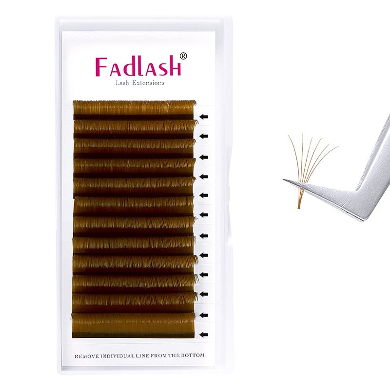 Volume Eyelash Extensions Easy Fan Lashes 007 C Curl Eyelash Volume Extensions Faux Mink Self Blooming Colored Lash Extensions Blond 007C 814mm