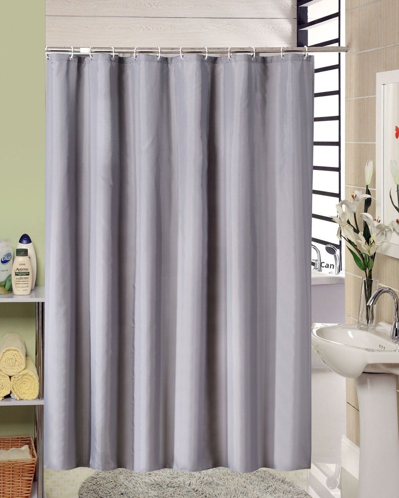 Thickened Polyester Plain Shower Curtain Light gray 