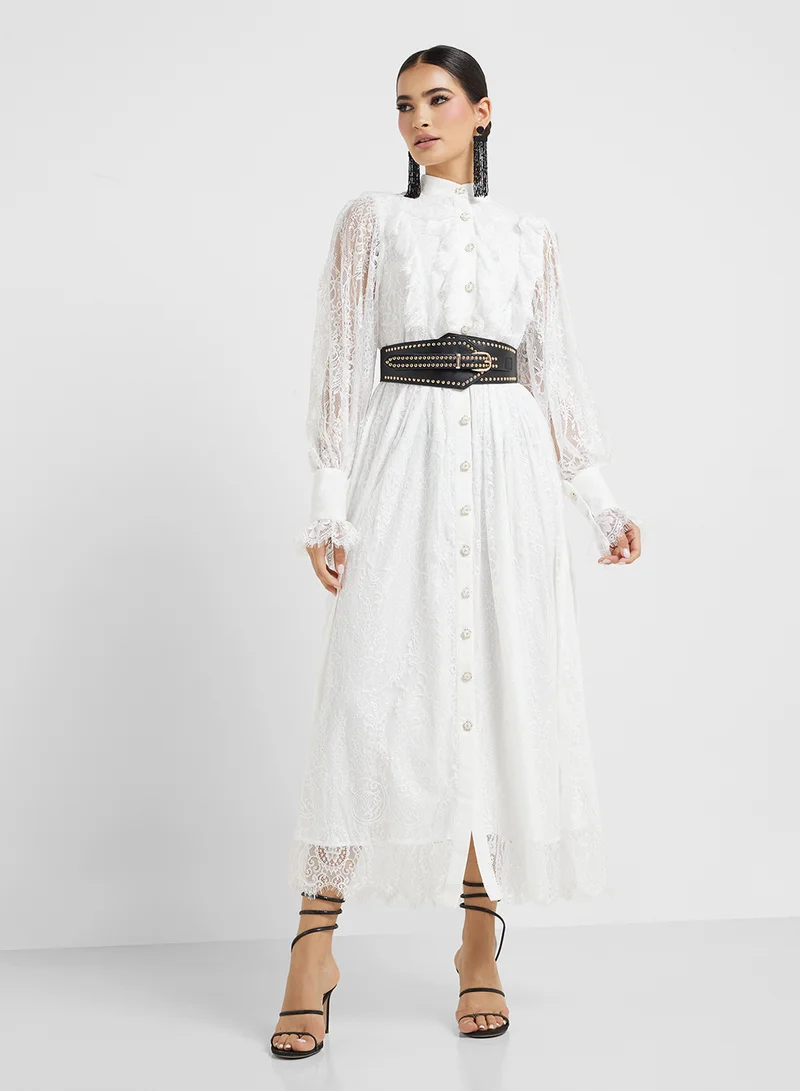 Khizana Lace Trimmed Dress