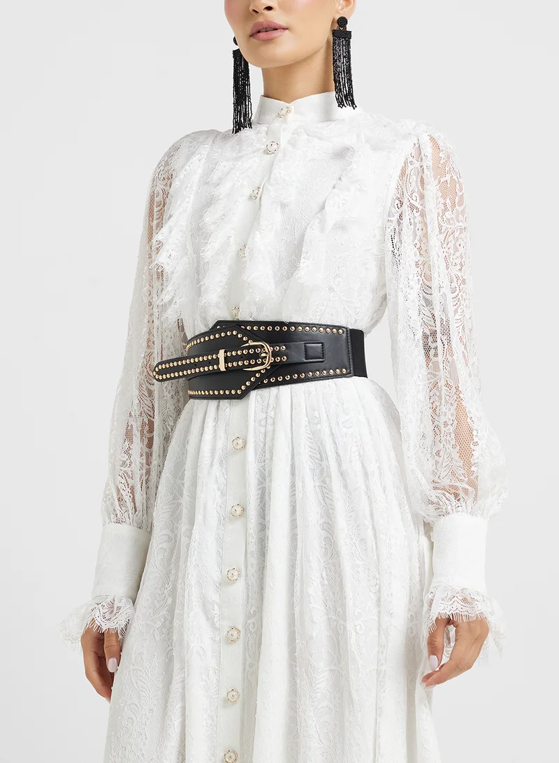 Khizana Lace Trimmed Dress