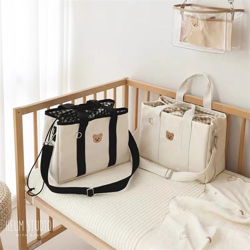 South Korea Ins Style Cartoon Cute Little Bear Mummy Bag Easy To Go Out Multifunctional Portable Shoulder Bag Storage Bag - Image 2