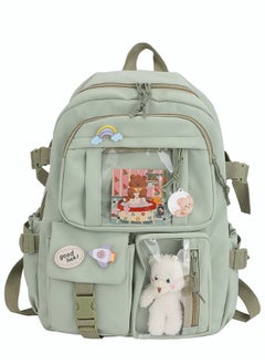 DURKU Kawaii Backpack with Pin Accessories Plush Pendant Kawaii School Backpack Aesthetic Backpack  - Image 1