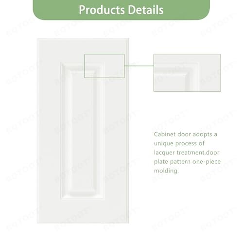 BOTOOT Built-in Cabinet Doors - Cabinet Replacement Doors for Kitchen, Living Room, Bedroom, Bathroom - 24 Inch High (White, 12 Inch Wide) - Image 2