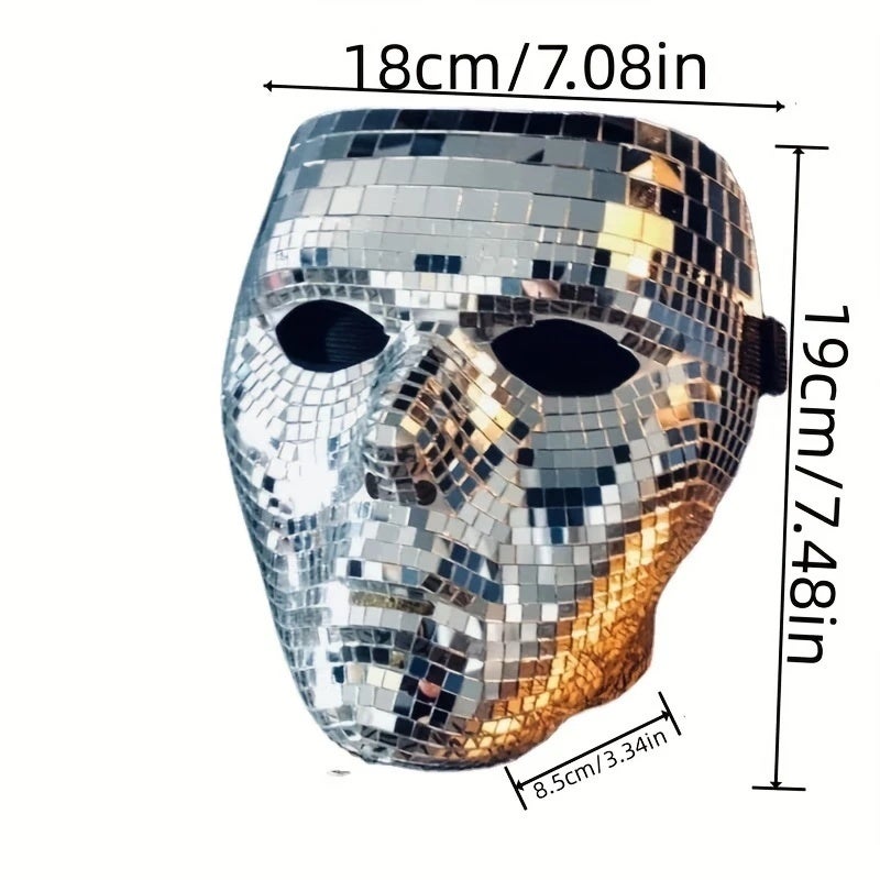 Disco glitter mirror mask, halloween mask - Image 2