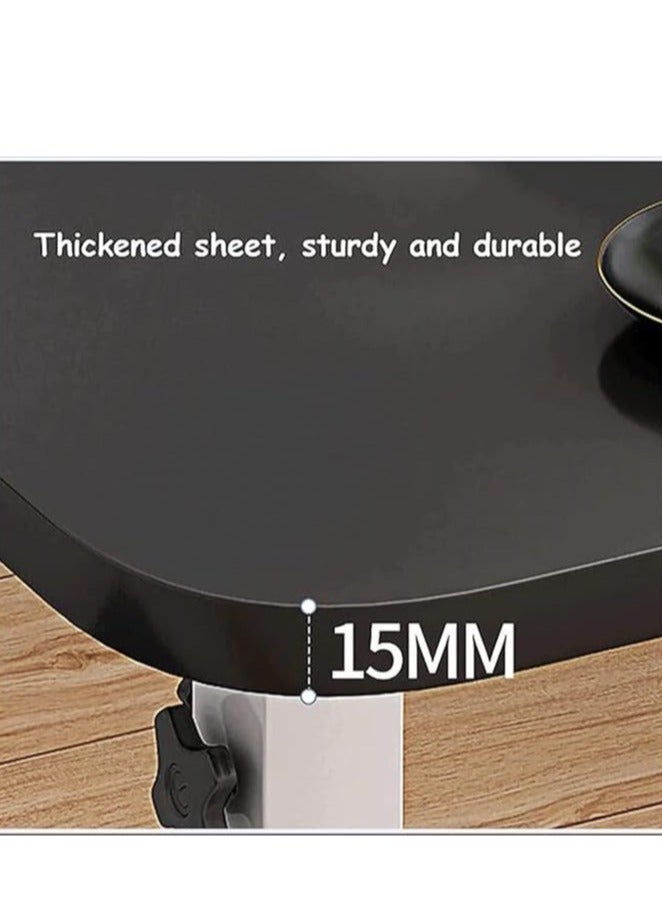 PENG GENERAL Mobile Overbed Table with Wheels Laptop Computer Standing Desk Cart Black - Image 3